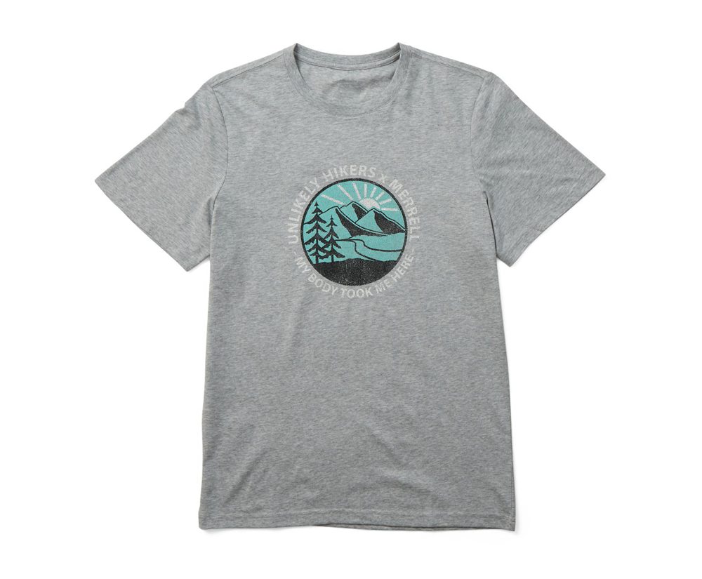 Merrell Short Sleeve Grey - Unlikely Hikers X Tee - Mens 15QDHEAXN